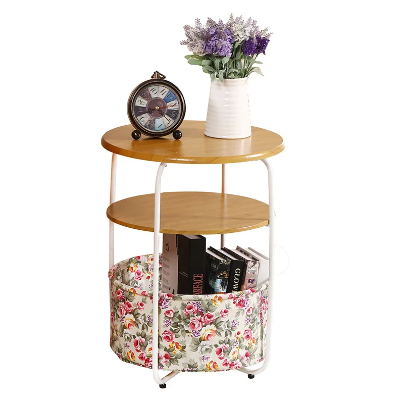 Simple sofa side table corner several multifunctional coffee table bedroom bed table shelf home small round table side table