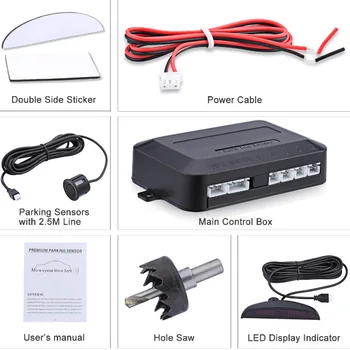 

Auto Reversing Radar Car Audio Buzzer Alarm Radar Monitor Detector System Display LED Parking With 4 Sensors Reverse Backup