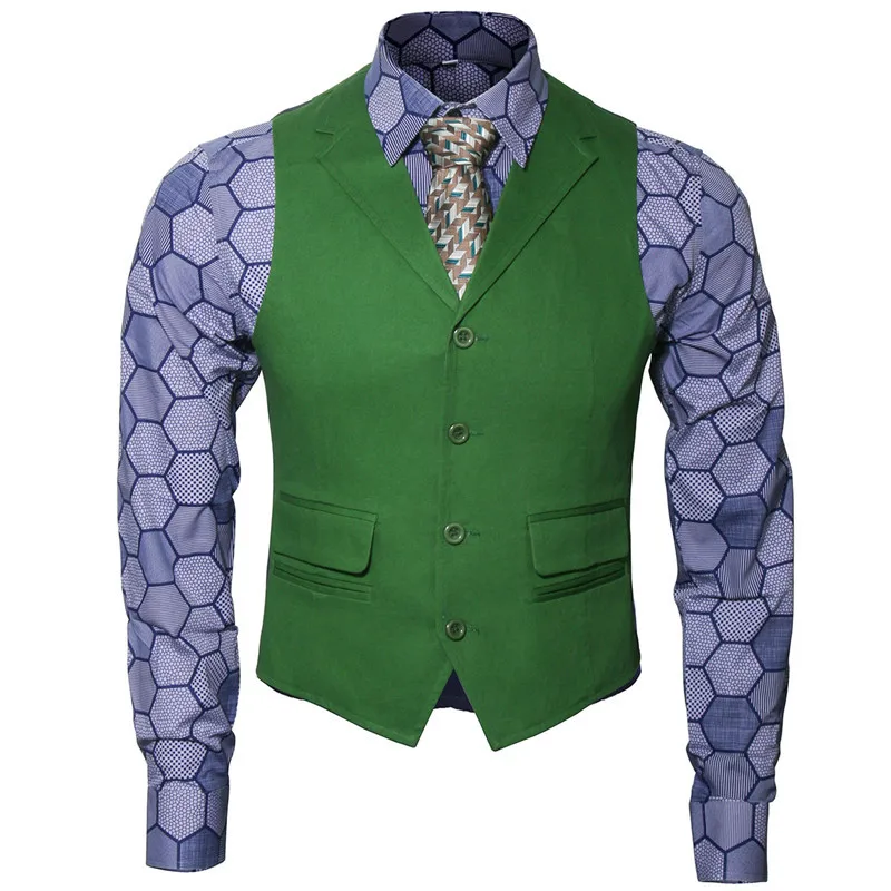 

Униформа для косплея клоуна, мужская рубашка для взрослых, зеленый жилет, галстук, костюмы для косплея по мотивам Хэллоуина и фильма