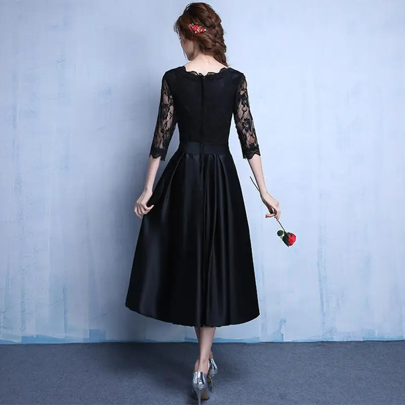 Кружевные новые модные черные цвета размера плюс Robe De Roiree Вечерние Короткие вечерние платья