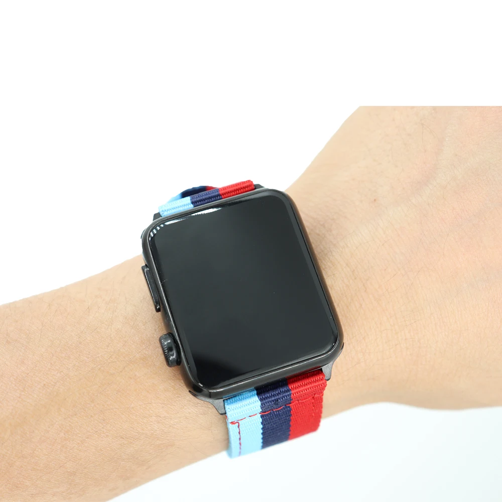 Ремешок для Apple watch band 44 мм 40 тканевый нейлоновый браслет 42 38 сменный ремешок часов