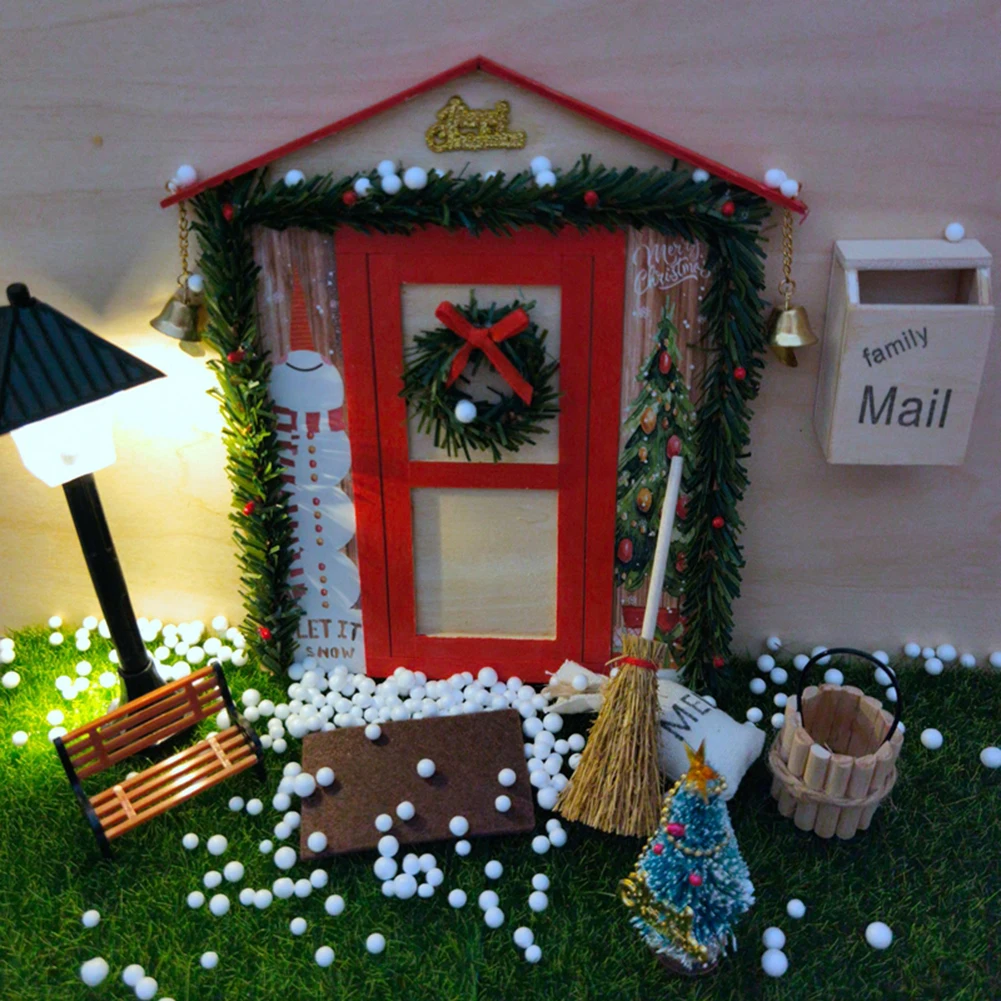 Doll House Miniature Christmas Fairy Door Accessory Santa in chair 