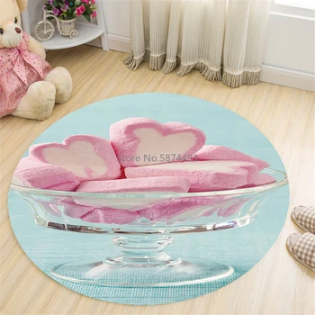 

Nordic Style Round Cosmetics Carpet Rugs Girl Room Decor Play Area Rug Bedside Doormat Floor Chair Mat Large Carpets Living Room