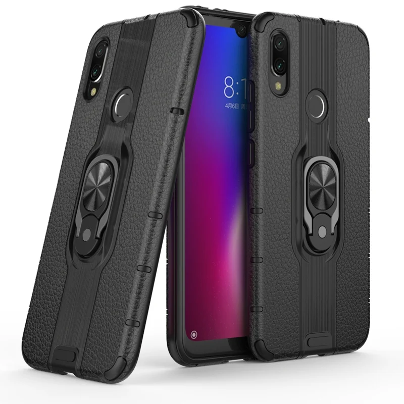 Металлическое кольцо подставка Магнитный чехол для Xiaomi Redmi Note 7 сверхмощный