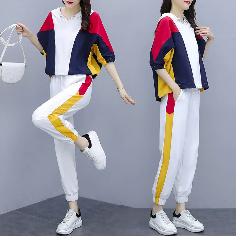 Наборы для женщин Лето 2020 Новый Модный повседневный комплект из двух предметов