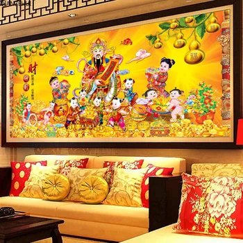 

QIANZEHUI,DIY 5D Diamond Embroidery,Round Diamond Living room fortune tree Full rhinestone 5D Diamond painting cross stitch