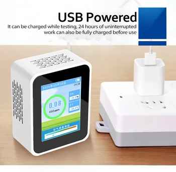 

Portable LCD Formaldehyde PM2.5 CO2 Detector Multifunctional Home Air Detector Intelligent Air Quality Analyzer Air Monitor