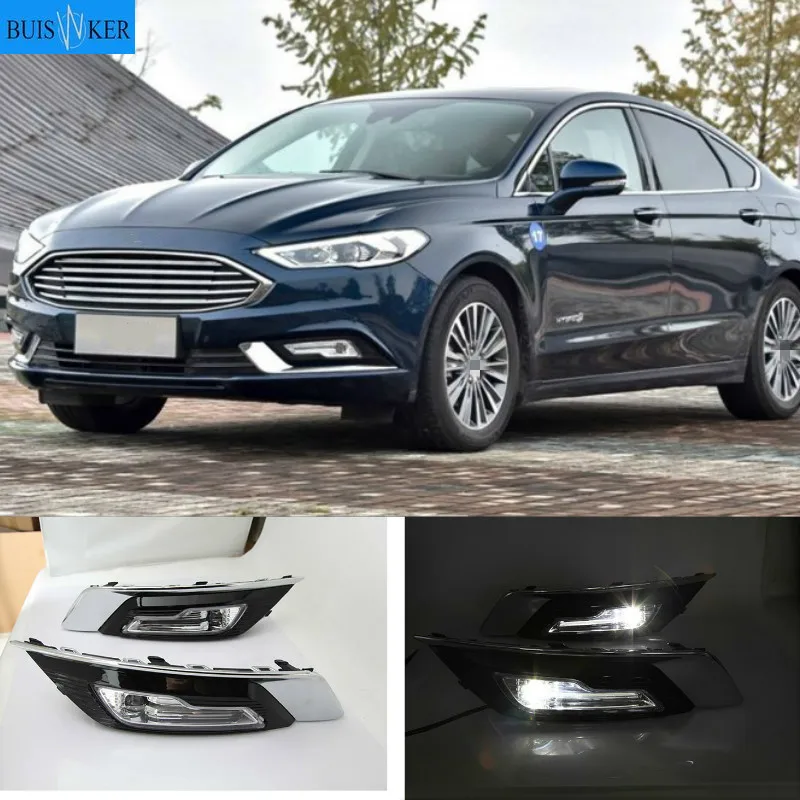 

1 комплект для Ford Fusion Mondeo 2018 светодиодный ные ДХО Противотуманные фары Дневные ходовые огни дневной свет водонепроницаемый Стайлинг светильник для вождения