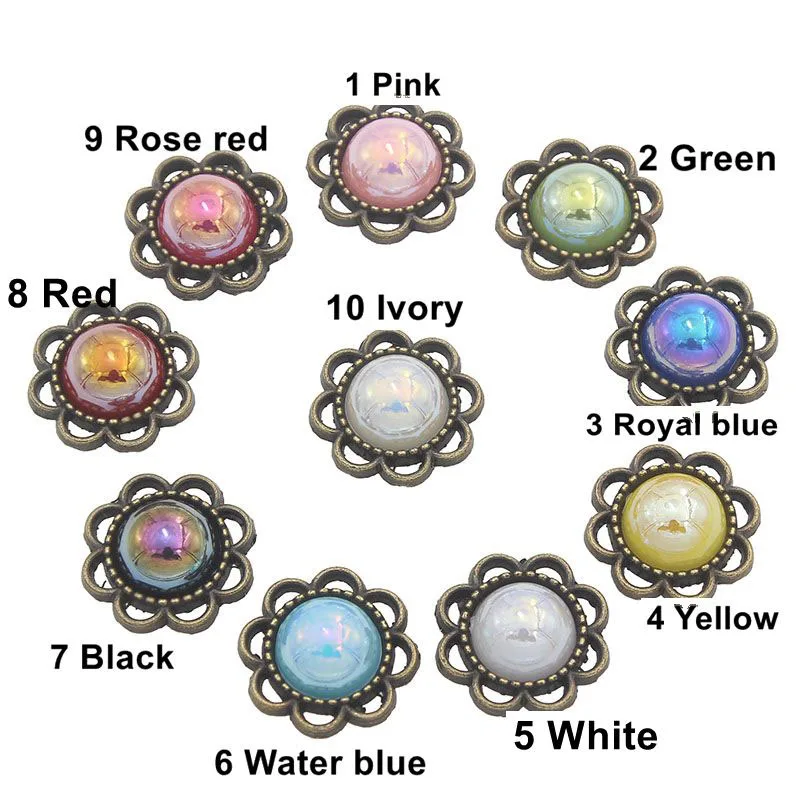 mixed color 14 мм, 20 штук,, товары для рукоделия с AB жемчугом для рукоделия, аксессуары для волос, Ретро аппликация для одежды - Цвет: mixed color