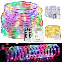 8 Model Street Garland Led Tube Rope Light Outdoor Waterproof IP65 Remote Control Battery Light String for Christmas Garden Lamp