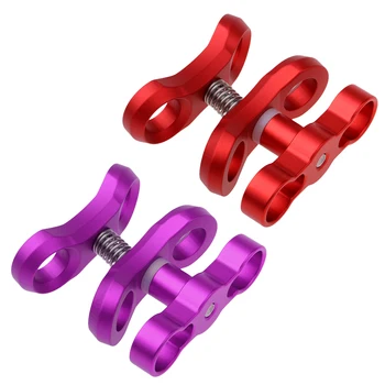

2pcs Aluminum Alloy Diving Lights Butterfly Clip Underwater Torch Ball Joint Arm Clamp Mount