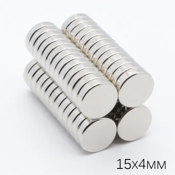 

50Pcs 15x4mm Super Strong powerful Long Round Cylinder Magnets Rare Earth Neodymium 15mm x 4mm N35 ndfeb permanent imanes