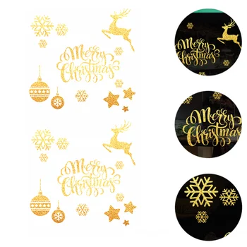 

2Pcs Wall Stickers Christmas Sticker Merry Christmas Paster Snowflake Sticker