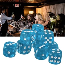 

16mm blue rounded corner crystal transparent dice high quality high quality game dice leisure entertainment sieve dice
