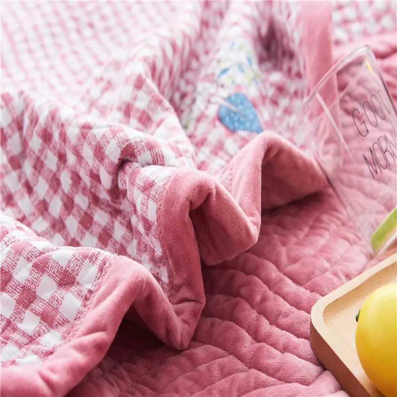 AB сторона теплое одеяло бархат и хлопок покрывало на кровать розовый/серый/синий/кофе 200x230 см сплошной цвет мягкое покрывало на кровать номер