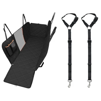 

2 Pcs Adjustable Dog Safety Vehicle Seatbelt & 1 Pcs Dog Car Seat Cover with Mesh Viewing Window
