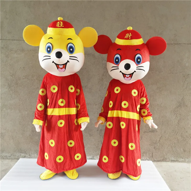 Китайский год Зодиак lucky mouse маскарадный костюм для взрослых Размер для приветственного выступления и Хэллоуин вечерние платья