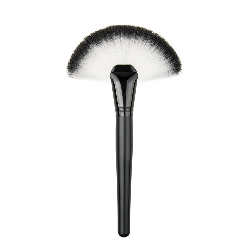 1pcs fan shaped makeup brush for powder blush classic black white make up brush cosmetic beauty tool