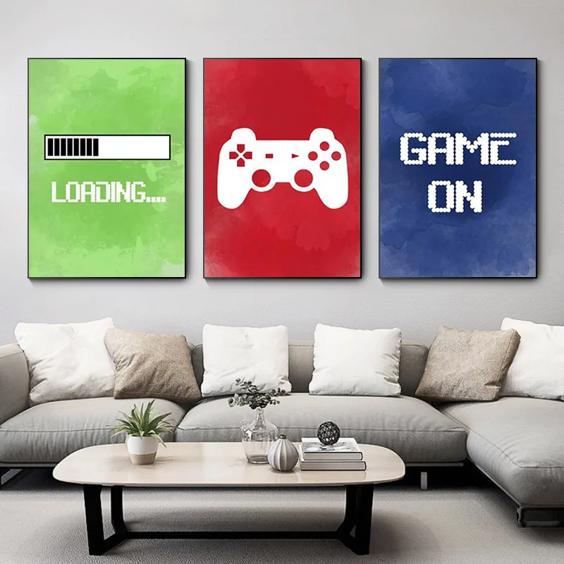 Video Game Wall Art Canvas Painting Gaming Room Decor Posters and