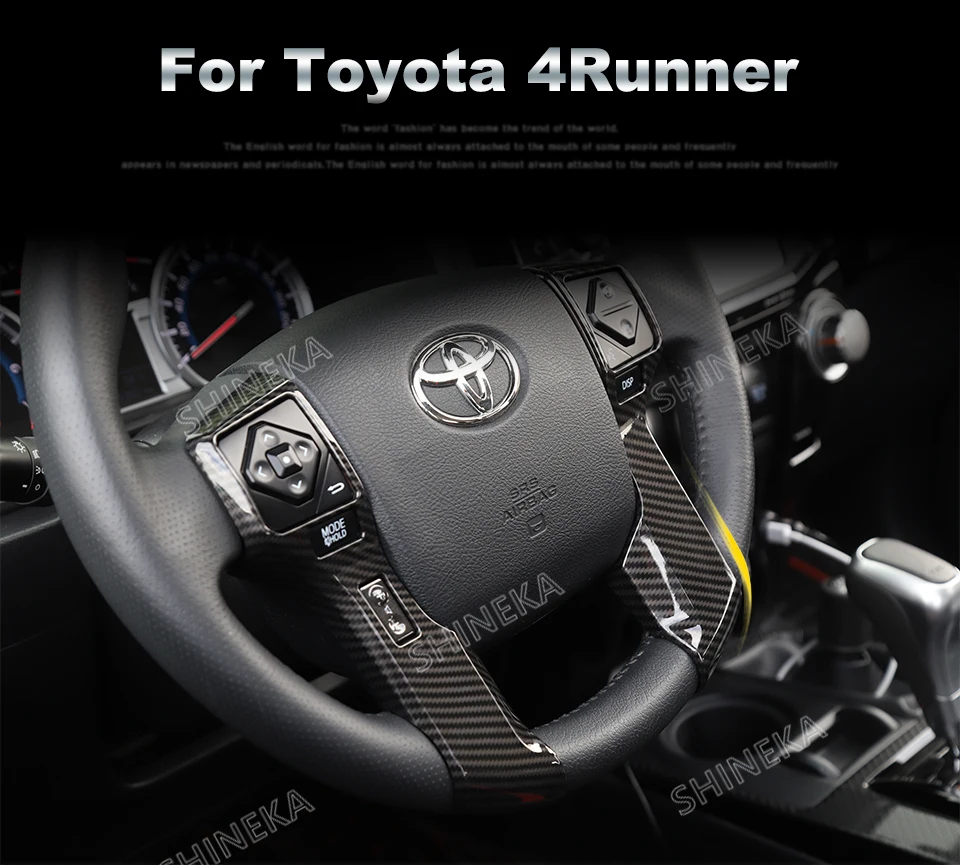 SHINEKA интерьер Молдинги для Toyota 4runner 2010+ рулевого колеса автомобиля украшения крышка наклейки автомобильные аксессуары для Toyota 4runner