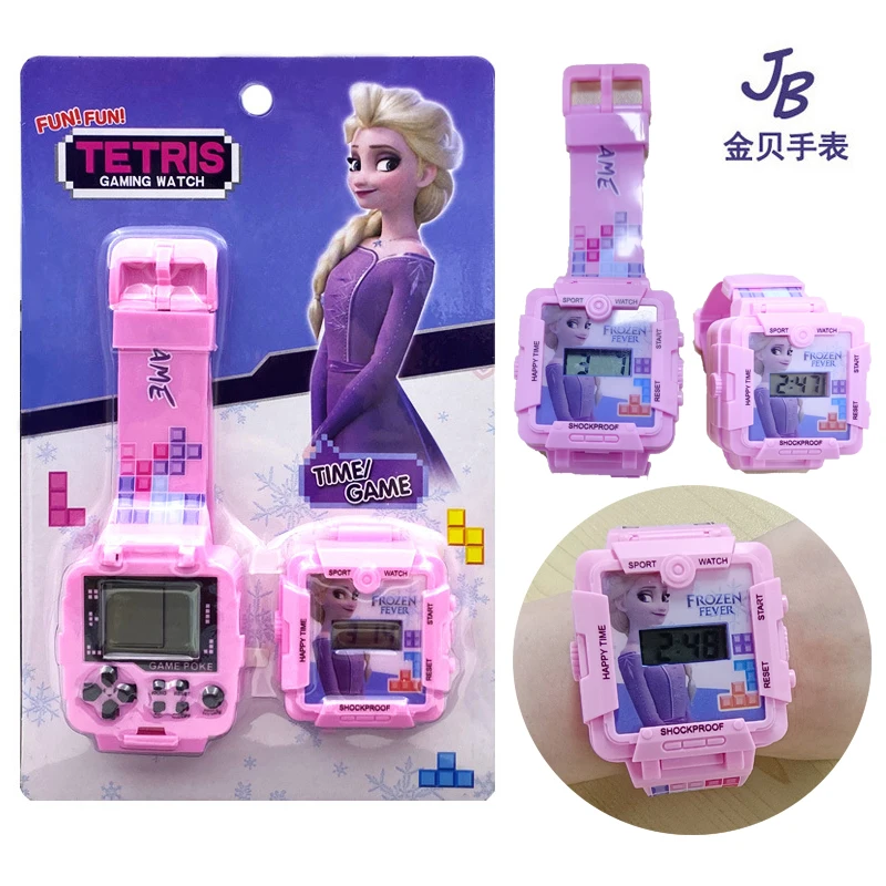 Disney Spiderman Children's Watch Cartoon Character Iron Man Game Console Toy Mickey Frozen Electronic kids Gifts | Наручные часы