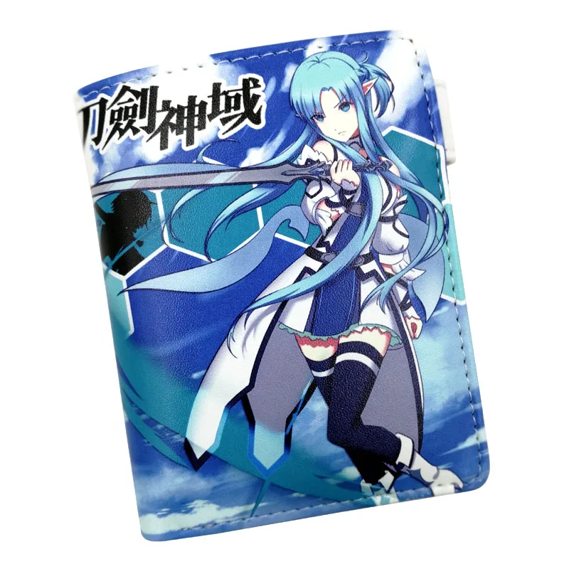 Kidgaya Kazuto-cartera corta con bolsillo para monedas, Cartera de Anime con diseño de Sword Art en línea