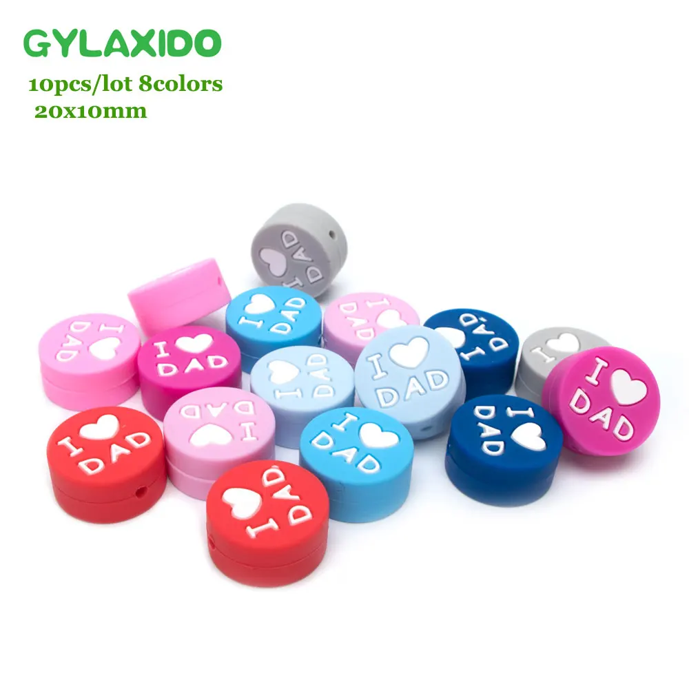 GYLAXIDO 10 шт., силиконовые бусины для мамы, папы, силиконовые жемчужные круглые бусины для изготовления ювелирных изделий, прорезыватели для зубов, грызунов, ожерелье, Mordedor