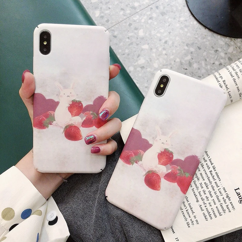 Жесткие чехлы для телефонов с милым мультяшным кроликом для iphone 11 Pro X 7 6 6S 8Plus матовая задняя крышка для iphone 11 Pro XS чехол для MAX XR чехлы