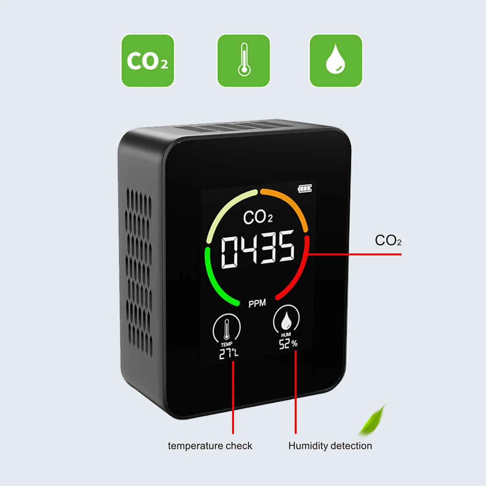 CO2 Meter CO2 Detector Multifunctional Thermohygrometer Home Intelligent Gas Analyzer Household Digital Air Pollution Monitor air quality detector