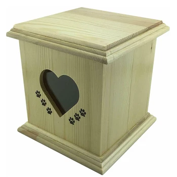 

Wood Pet Urne Funeraire Dog Cat Urns Photo Pet Memorial Mini Urn Casket