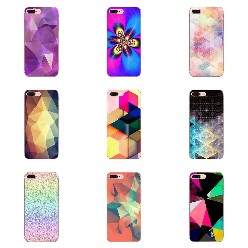 For Huawei G7 Y6 II Y7 Xiaomi Redmi Note 2 3 5 Mi 4 4C 4I 5S 5X 6X Pro Mobile Cases Purple Gray Geometric Abstract | Мобильные