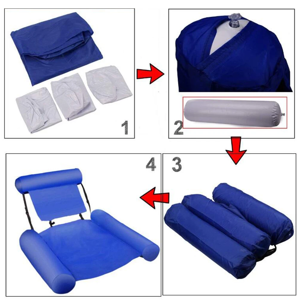 PVC Summer Inflatable Folding Floating Row Swimming Pool Water Hammock Air Mattresses Bed Beach Water Sports Lounger Chair Mat