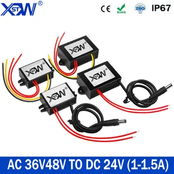 

XWST AC36V48V to DC24V 1A 24W Step-down Power Converter Regulator DC36V Voltage Transformer Waterproof for Cars Solar DC Jack