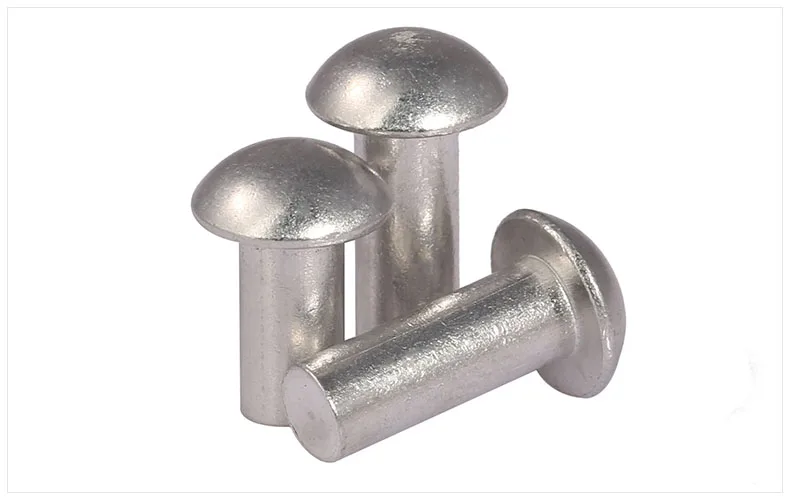 GB867 [M2-M8] Aluminum Solid Round Head Rivet Alloy Self-plugging Rivet Semi-round Head Aluminum Rivet Solid Rivet
