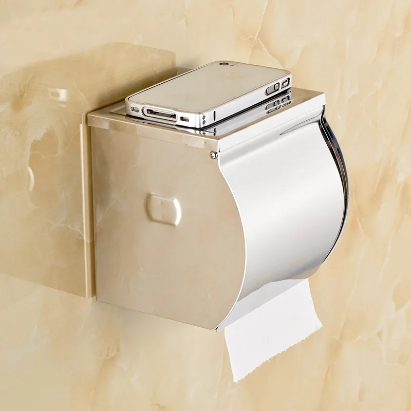 

Hole-Punched Toilet Paper Towel Toilet Paper Box Waterproof Toilet Paper Holder 304 Stainless Steel Toilet Chart Drum