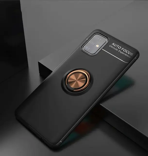 Ring Silicone Case For Samsung Galaxy M31 M21 M30S A11 A41 A01 A21S A81 A91 M10 M30 Case Anti-fall Phone Soft Cover 6 Black Gold Ring
