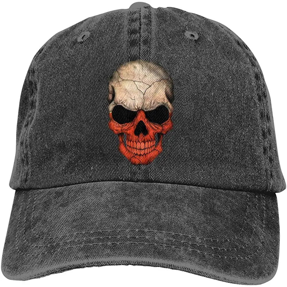 Мужская и женская польская бейсбольная кепка с флагом и черепом, джинсовая кепка для папы, Кепка для водителя грузовика