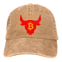 Bitcoin Bulls Casquette, мужская и женская джинсовая бейсболка, регулируемая бейсболка для гольфа