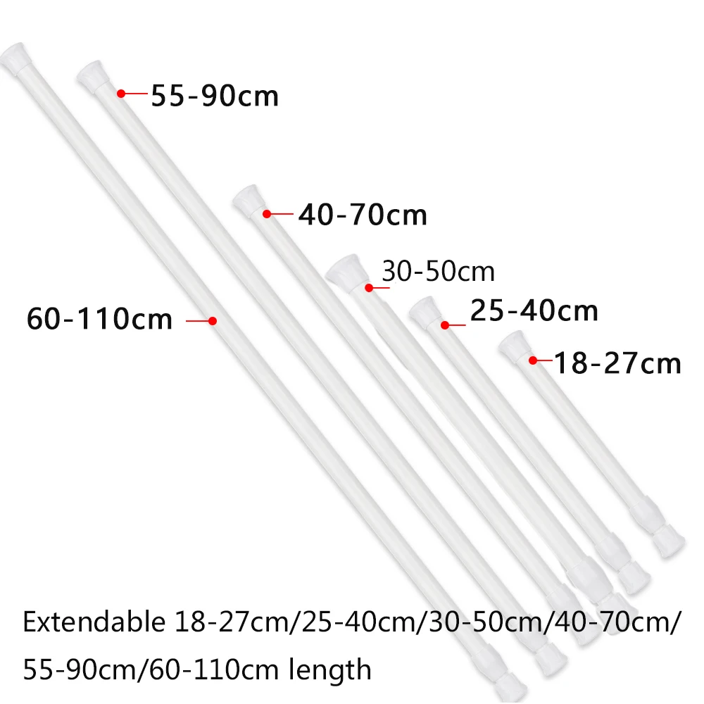 18-110cm Multi-size Spring Loaded Extendable Telescopic Net Voile Tension Curtain Rail Pole Rods Household Hanging | Дом и сад