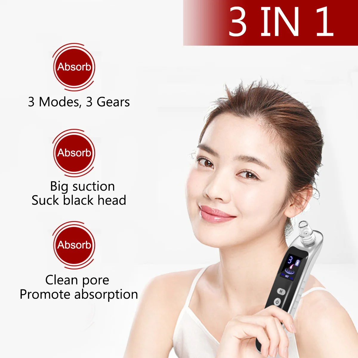 Buy Face Nose Acne Black Dot Pimple Blackhead Remover Electric Blackhead Vacuum Cleaner Pore Machine with 6 Head Skin Care Tools