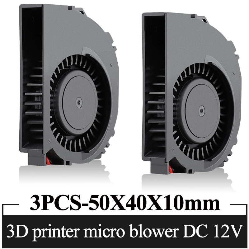 

3 Pcs Gdstime 3D Printer Micro Blower 12V 50x40x10mm DC Brushless Cooling Fan 50mm x 40mm x 10mm Exhaust Cooler Blower Fan 5cm