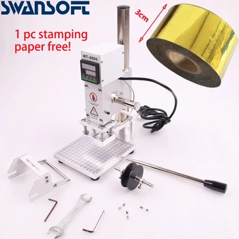 

SWANSOFT Manual PVC Card Leather Paper LOGO Hot Foil Stamping Embossing Creasing Machine Heat Press Machine