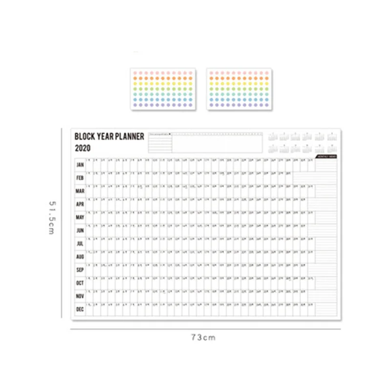 Блок ГОД ПЛАНИРОВЩИК ежедневный план настенный бумажный календарь с 2 листами EVA марка наклейки для офиса школы дома