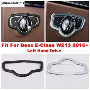

Carbon Fiber / Matte Interior For Mercedes-Benz E-Class W213 2016 - 2020 Head Lights Lamp Switch Button Panel Cover Kit Trim
