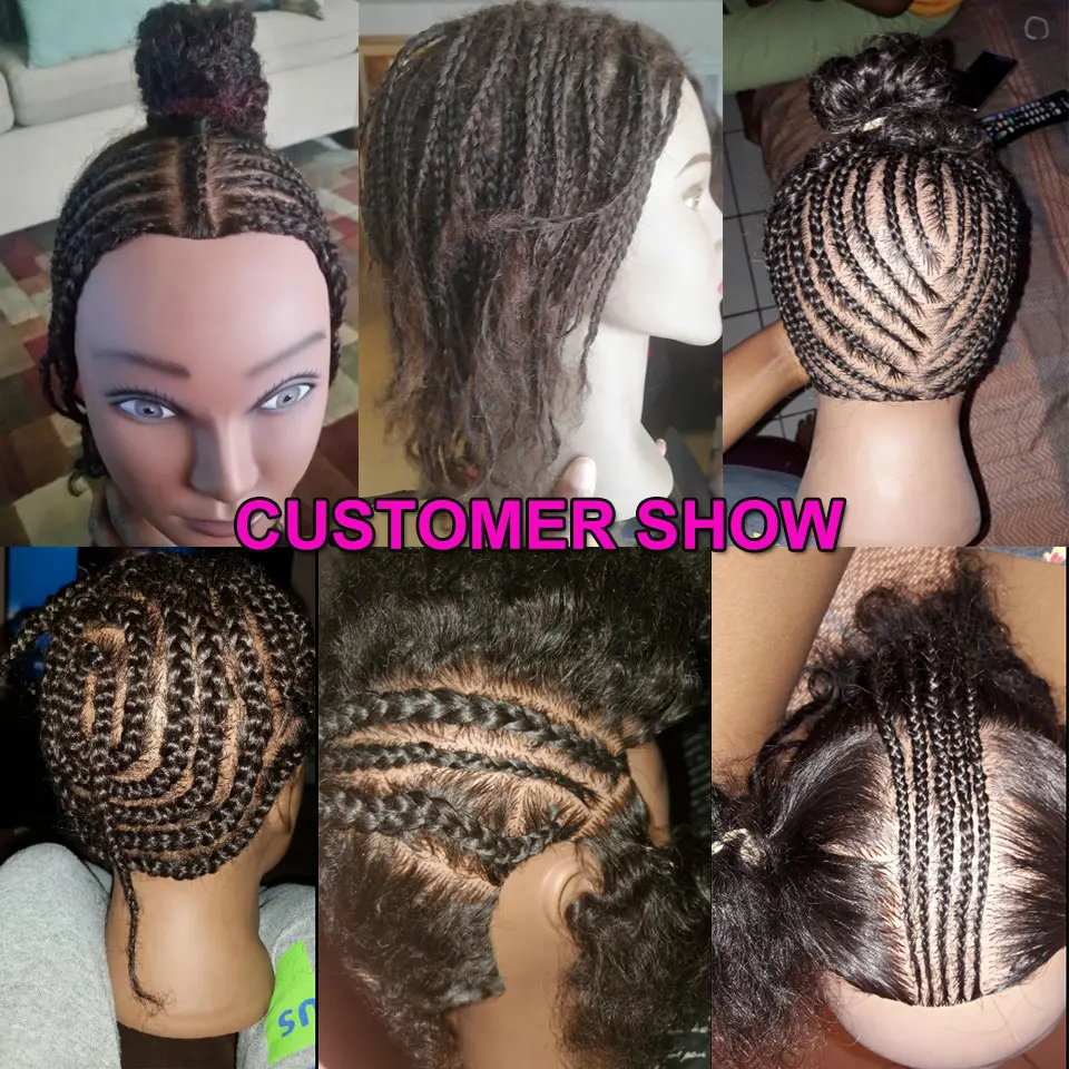 Traininghead Salon Afro Mannequin Head Human Hair Dummy Doll Hairdressing Training Head Real Hair Manikin Head Braiding Practice images - 6