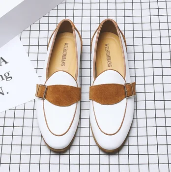 

Men Leather Fashion Shoes Low Heel Loafers Shoes Dress Shoes Brogue Shoes Spring Ankle Boots Vintage Classic Male Casual YK404