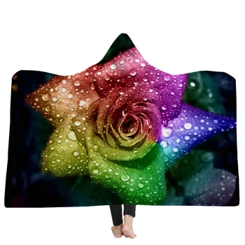 

3D Starry sky Hoodie Blanket Coral Fleece Hooded Blanket Winter Warm Travel Airplane Sofa Bed Throw Blanket For Kids z3