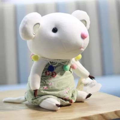 Candice guo, плюшевая игрушка, кукла,, Зодиак, китайский год, мышь, крыса, Цветочное платье, подарок на день рождения, подарок на Рождество, 1 шт - Цвет: green