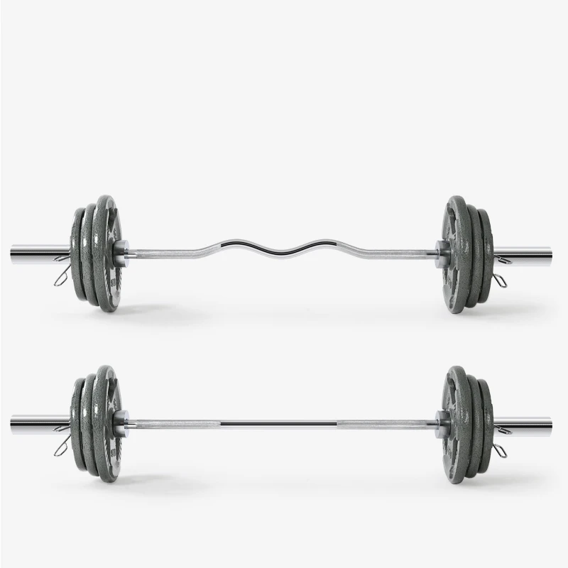1.2m Gym Home Fitness Straight Curved barbell Pole &Phi; 25 50 mm Solid Standard Barbell Rod Weight Lifting Barbell Dumbbell Bar