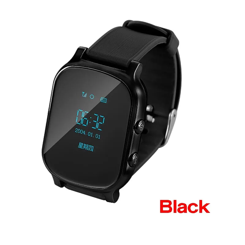 Black Greentiger T58 gps wifi умные детские часы OLED экран трекер локатор SOS анти-потеря детей удаленный монитор студенческие умные часы - Color: Black